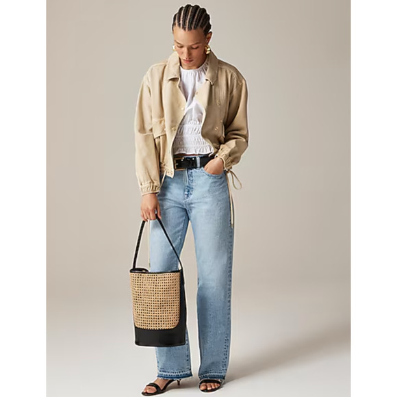 J Crew Hyacinth Smocked Top S White NWT Cotton Poplin Blouse Shirt CI549 J.Crew - Picture 2 of 4